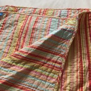PB teen stripped twin size quilt and shams